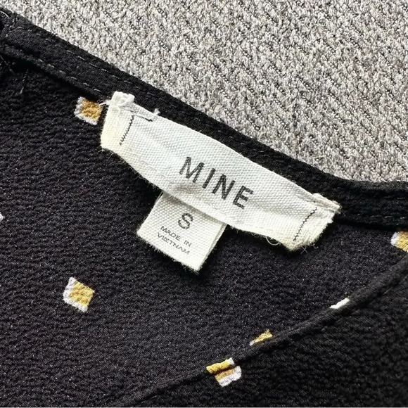 Anthropologie MINE Black Tie Short Sleeve Blouse Top Small - Picture 6 of 7